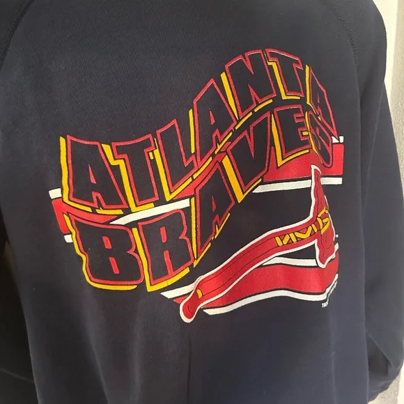 Atlanta Braves jersey sweatshirt, vintage great shape preowned-large - Picture 2 of 7